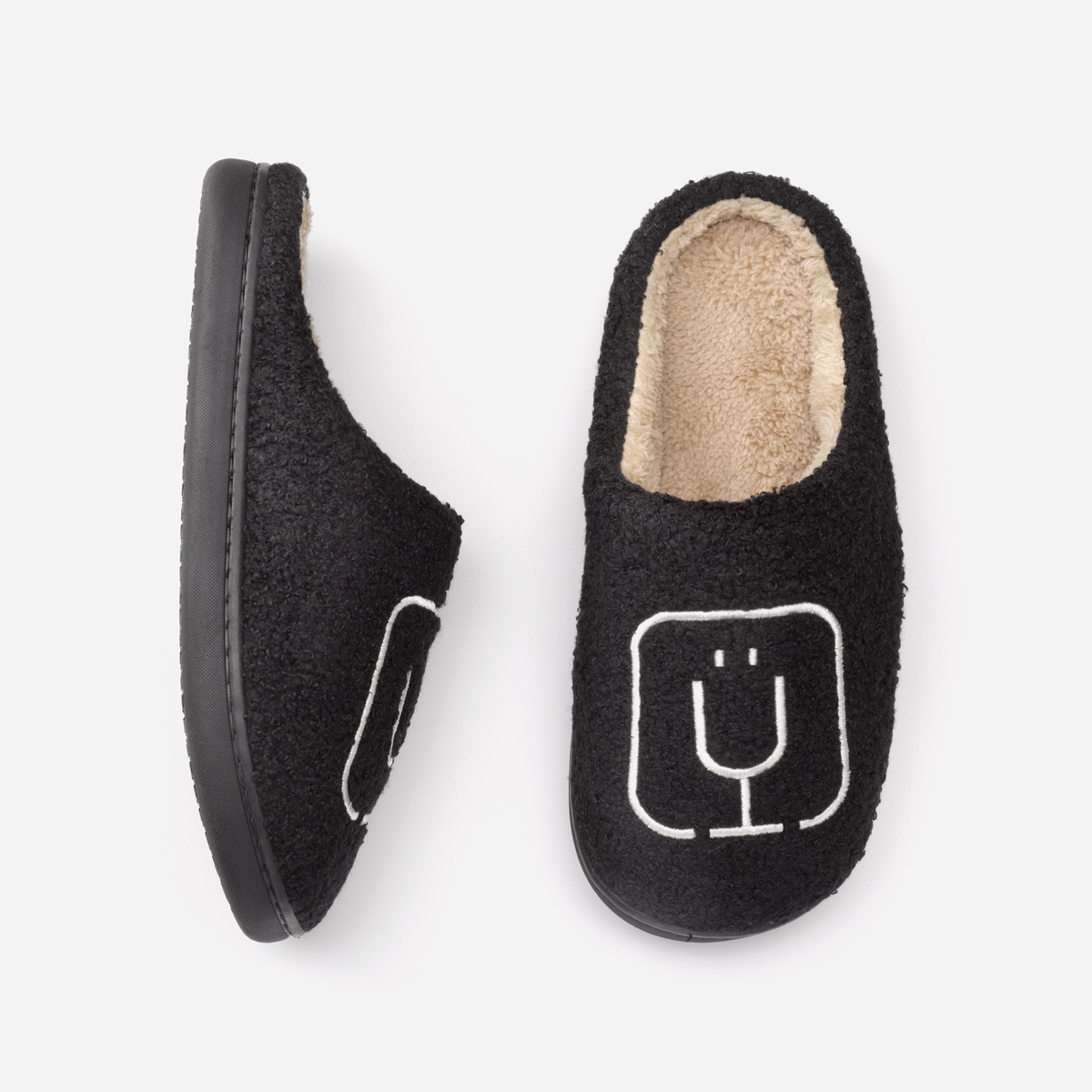 brumate-fuzzy-slippers-black-k7 apparel-slippers-above.png